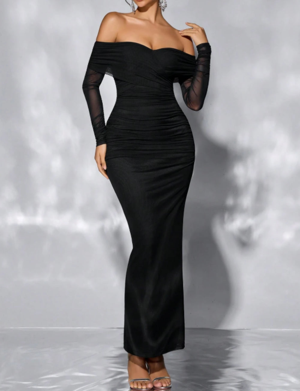 Shein maxi ruha, fekete