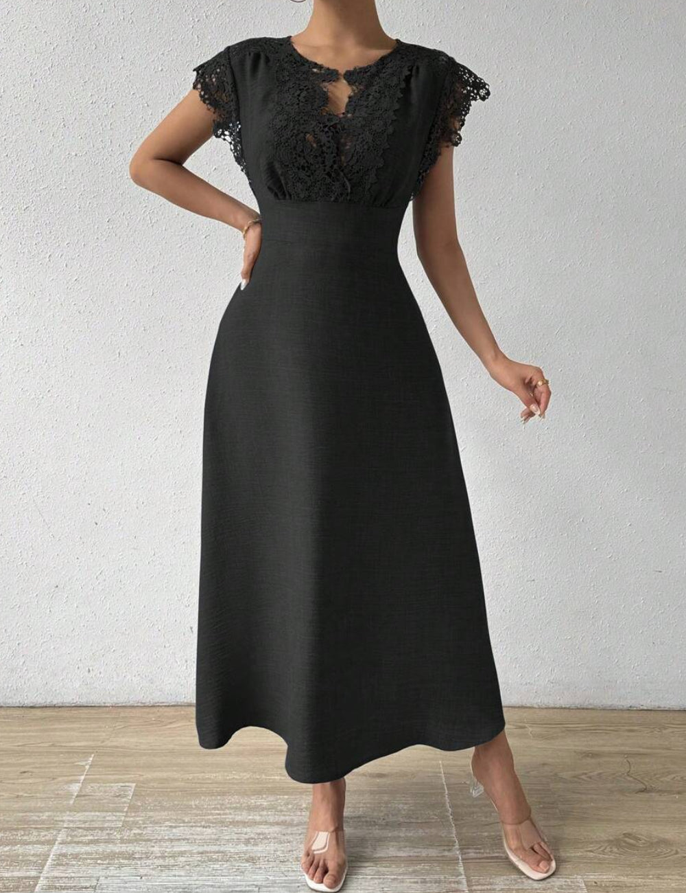 Shein maxi ruha, fekete