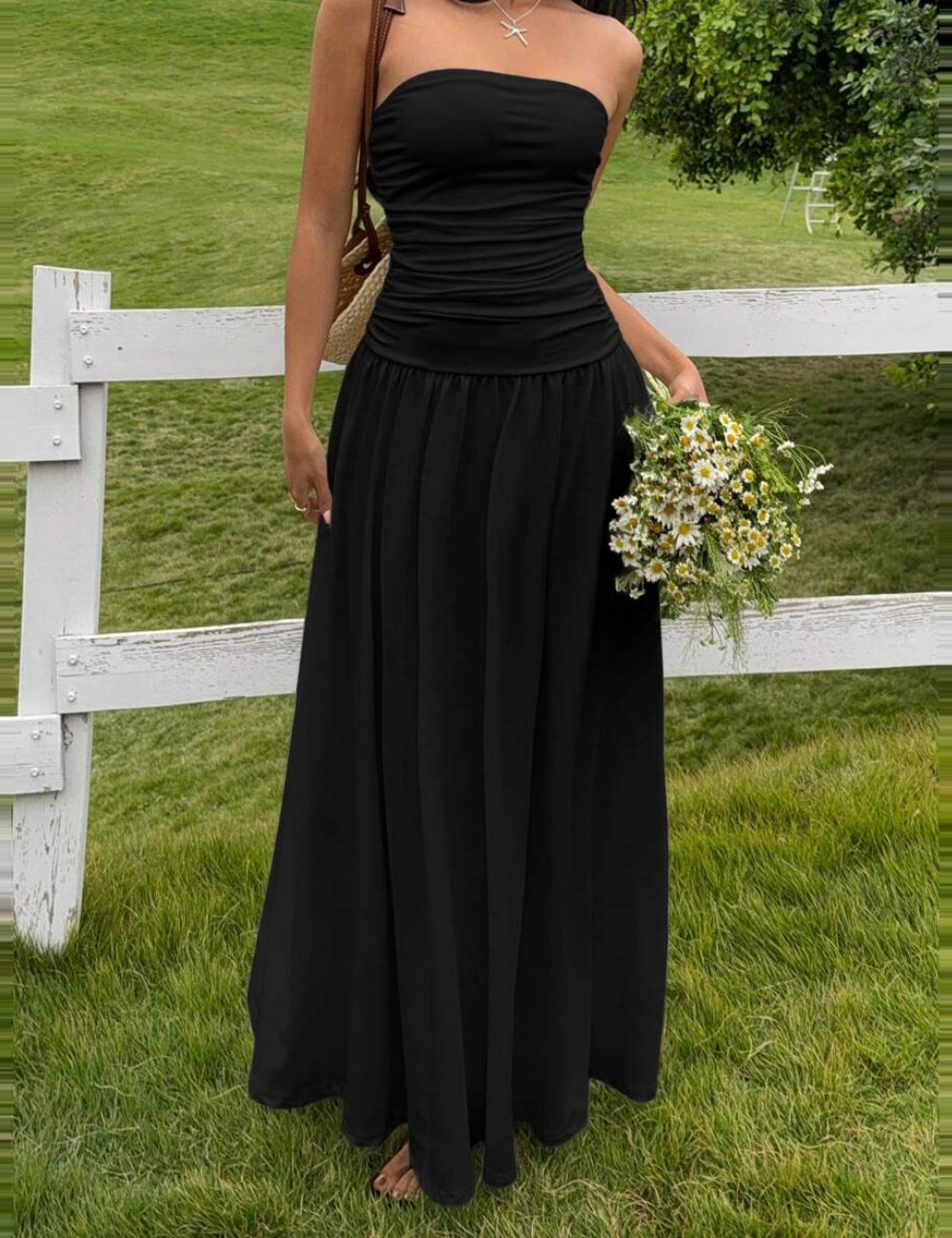 Shein maxi ruha, fekete