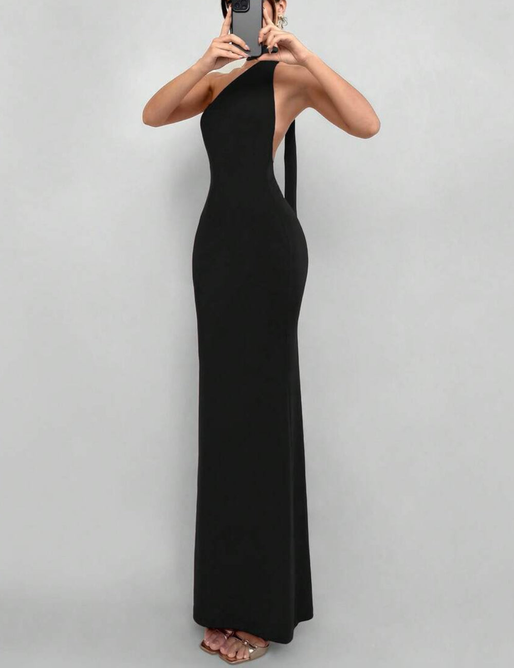 Shein maxi ruha, fekete