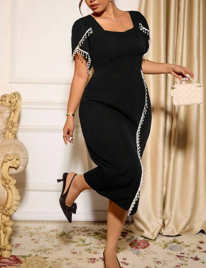 Shein Curve+ maxi ruha, fekete
