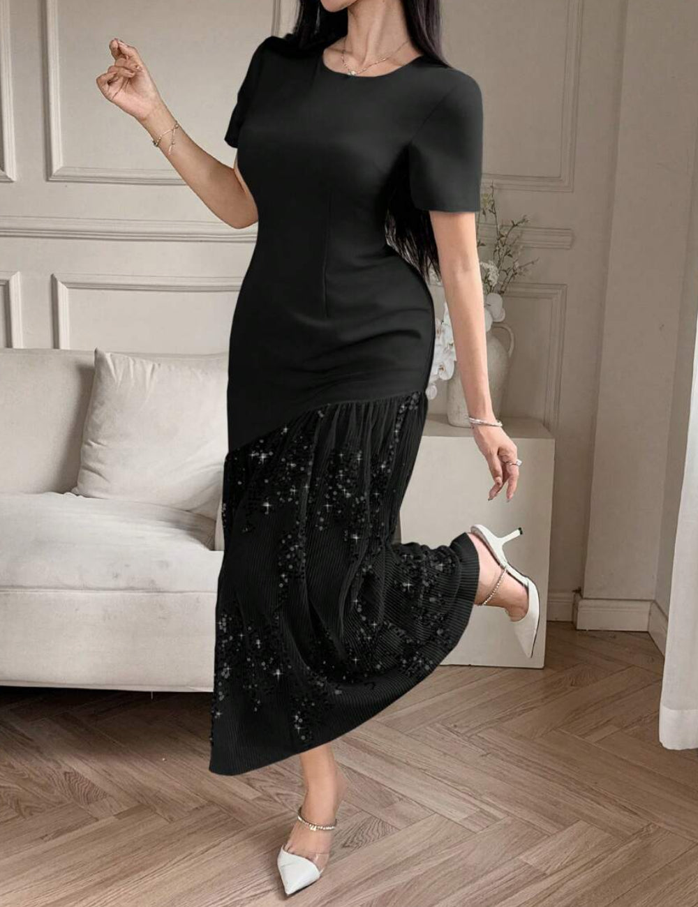 Shein DAZY maxiruha, fekete