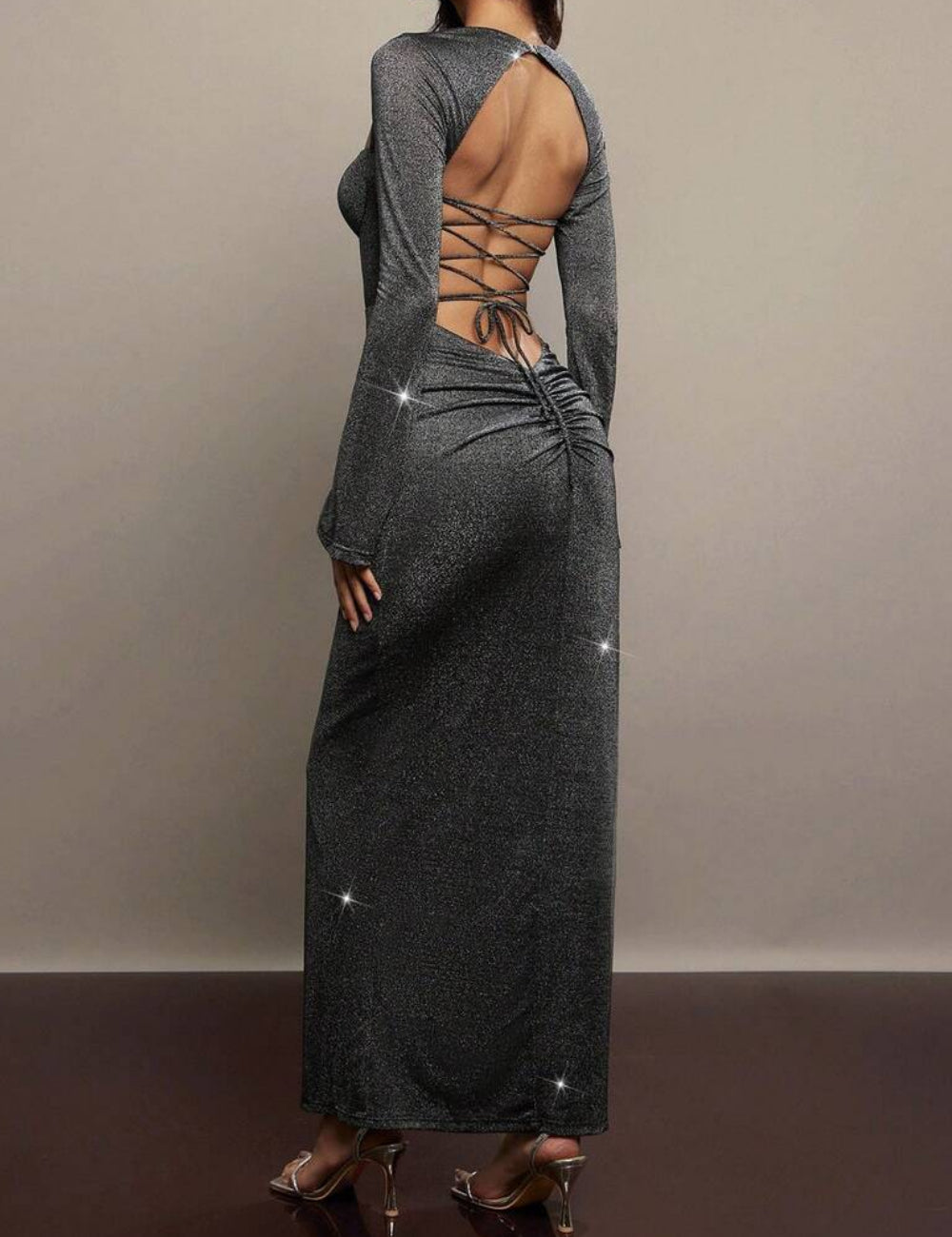 Shein maxi ruha, fekete