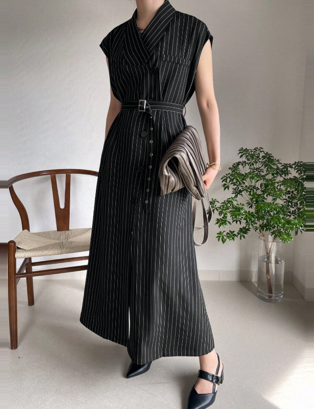 Shein FRIFUL maxi ruha, fekete