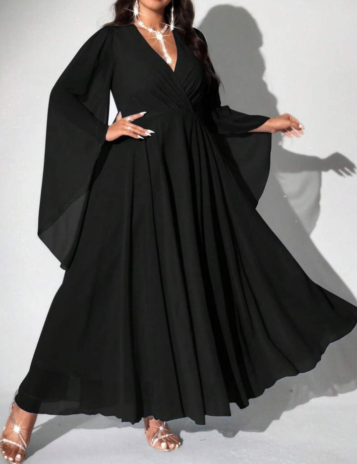 Shein Curve+ maxi ruha, fekete
