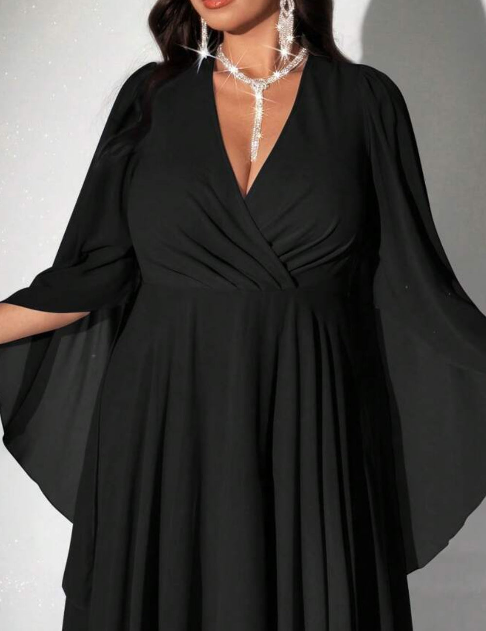 Shein Curve+ maxi ruha, fekete