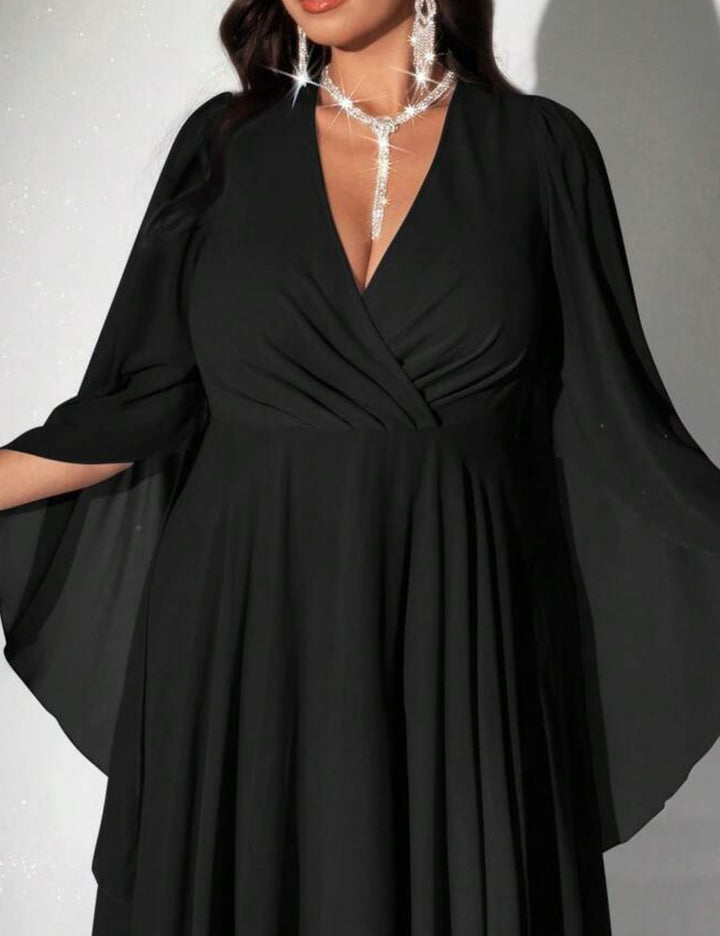Shein Curve+ maxi ruha, fekete