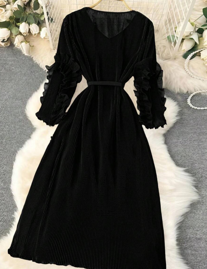 Shein Curve+ maxi ruha, fekete