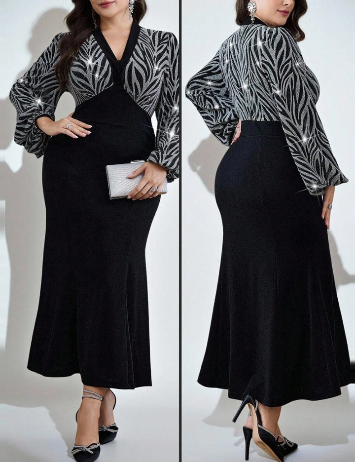 Shein Curve+ maxi ruha, fekete