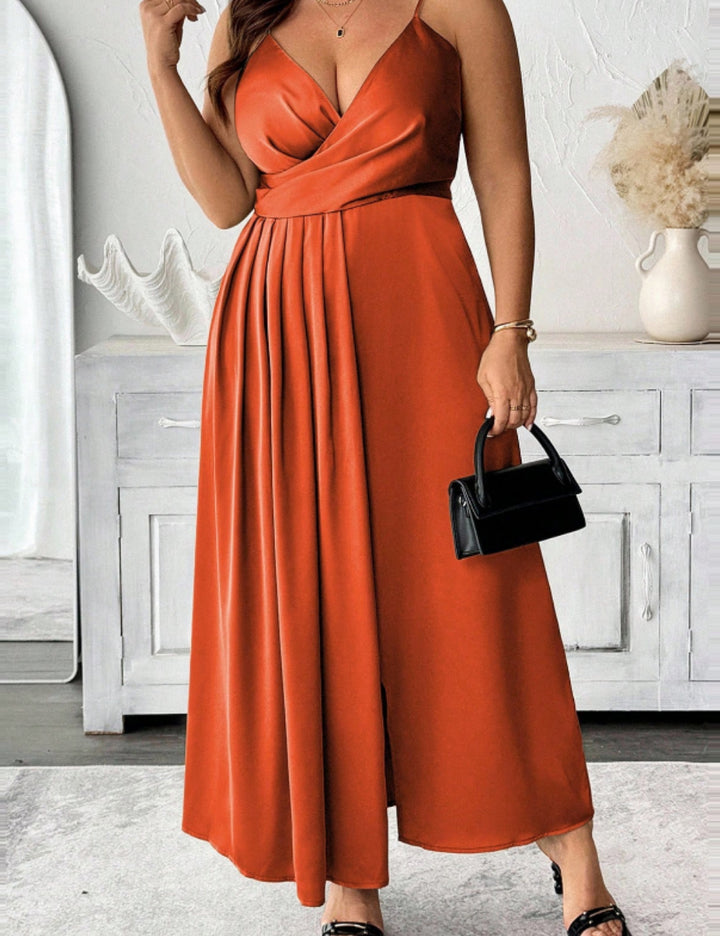 Rochie maxi Shein Curve+, portocaliu