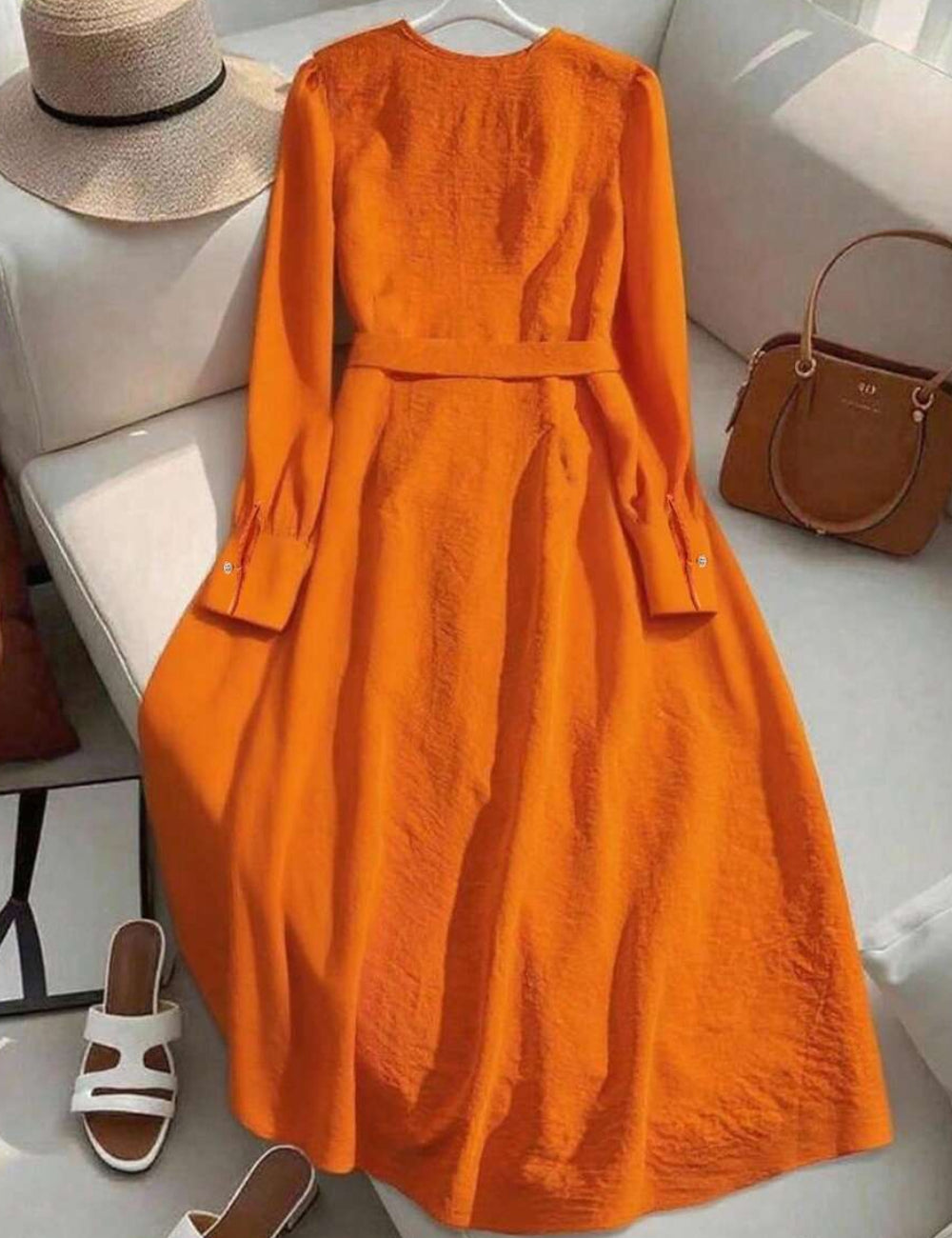 Shein maxi ruha, narancssárga