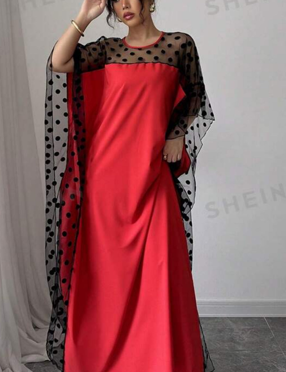 Shein maxi ruha, piros