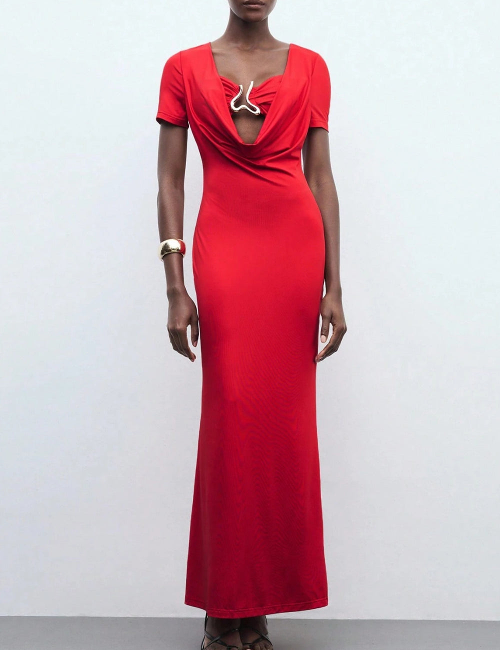 Shein maxi ruha, piros