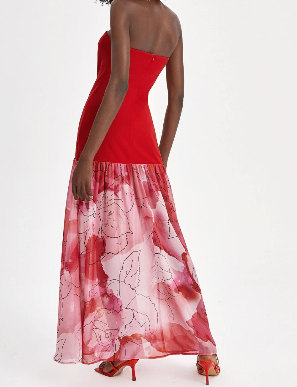 Shein maxi ruha, piros