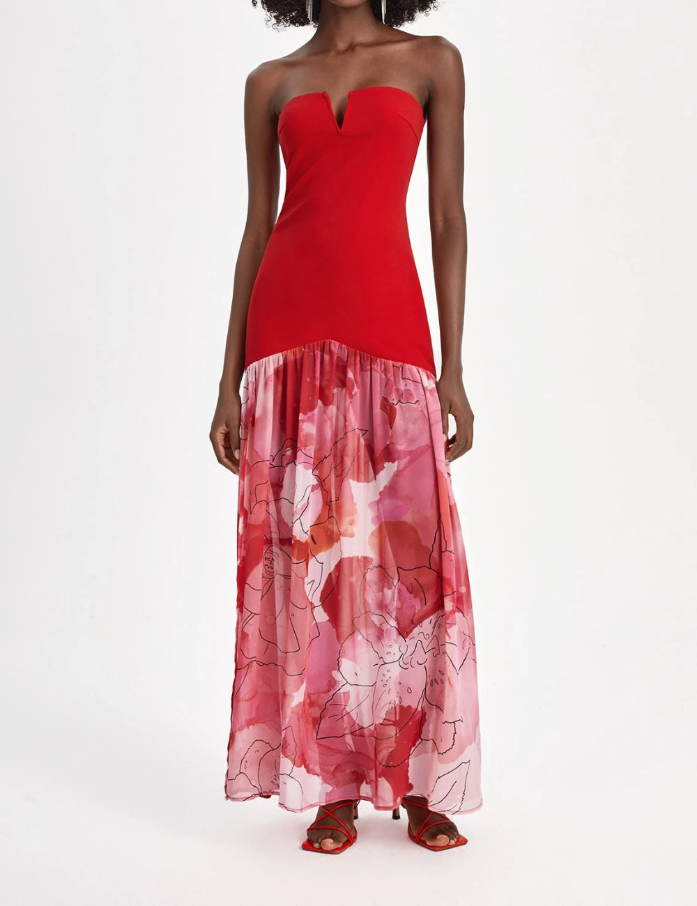 Shein maxi ruha, piros