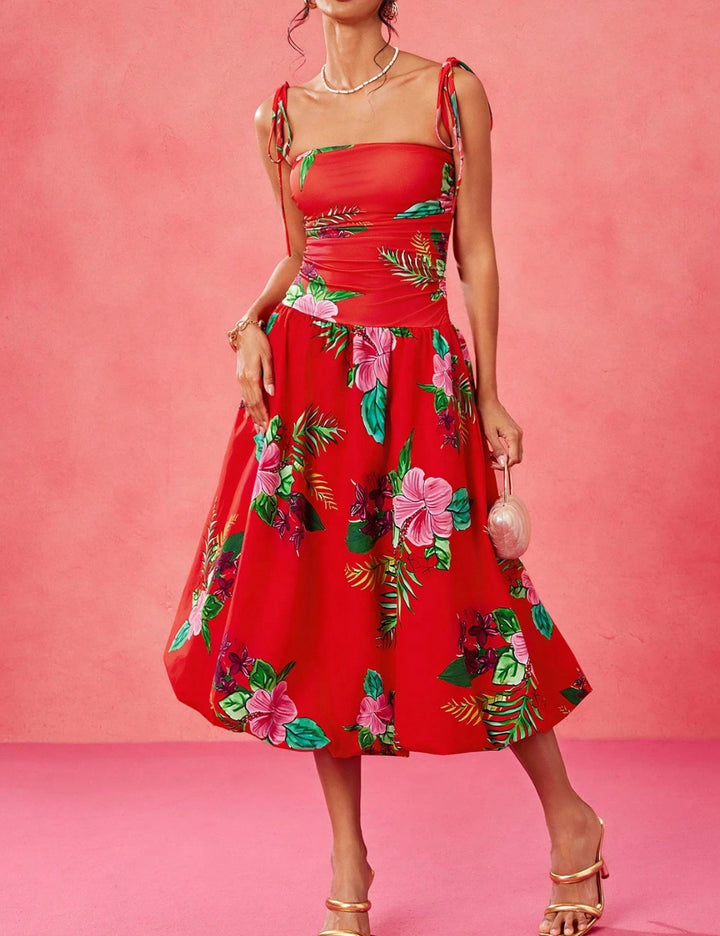 Shein X midi ruha, piros