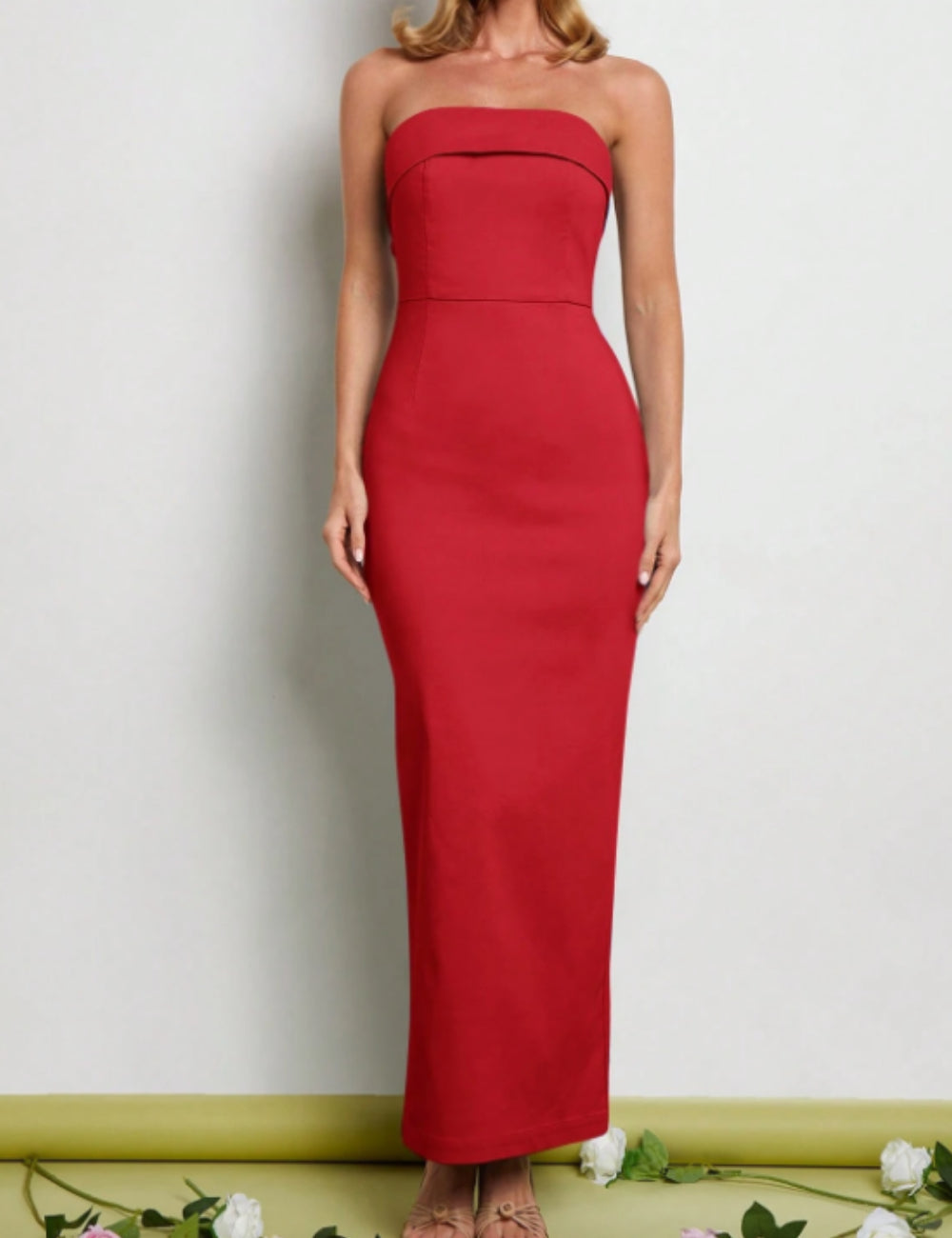Shein maxi ruha, piros