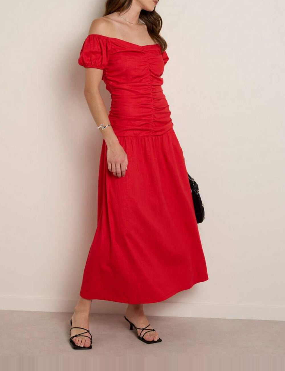 Shein maxi ruha, piros
