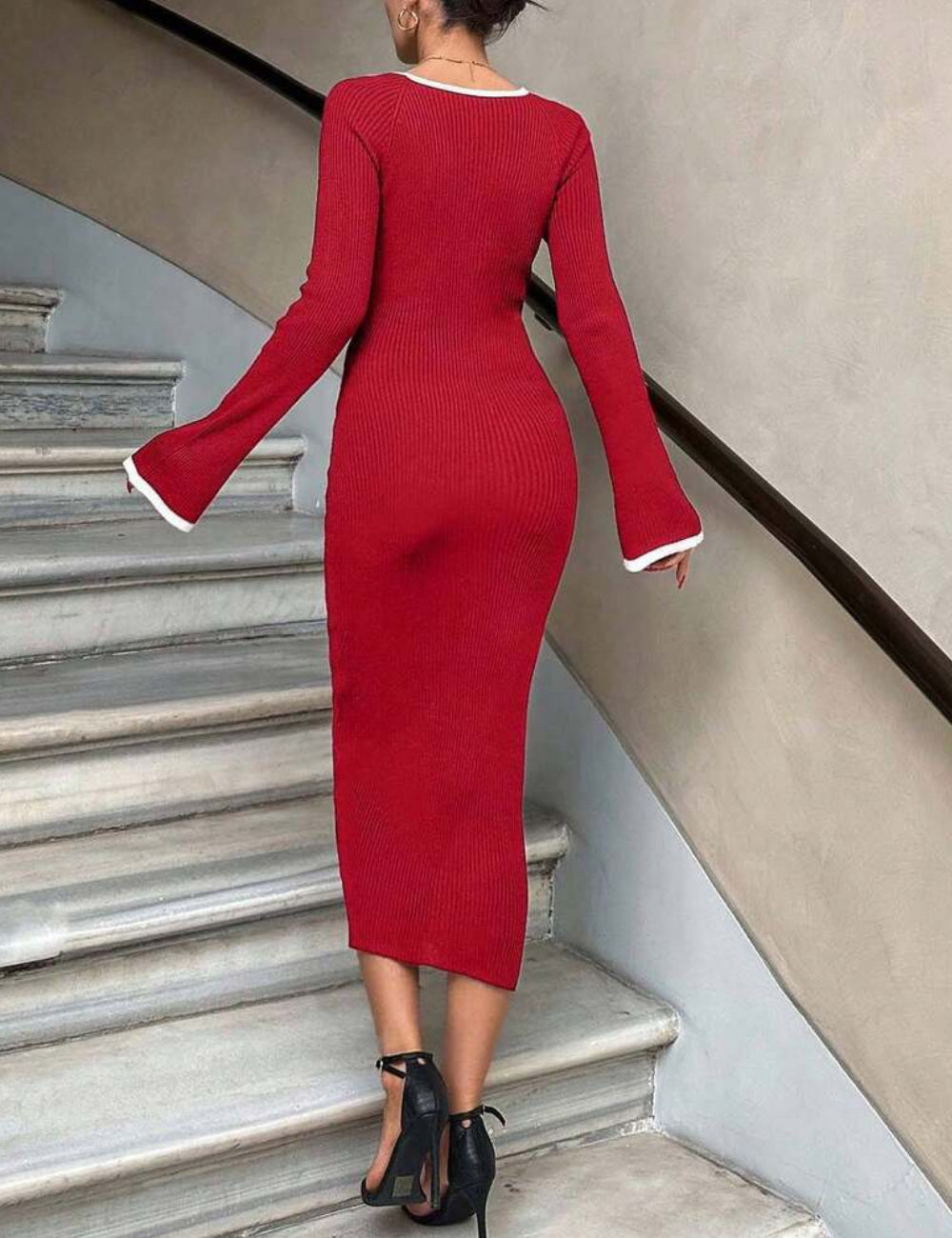 Shein maxi ruha, piros