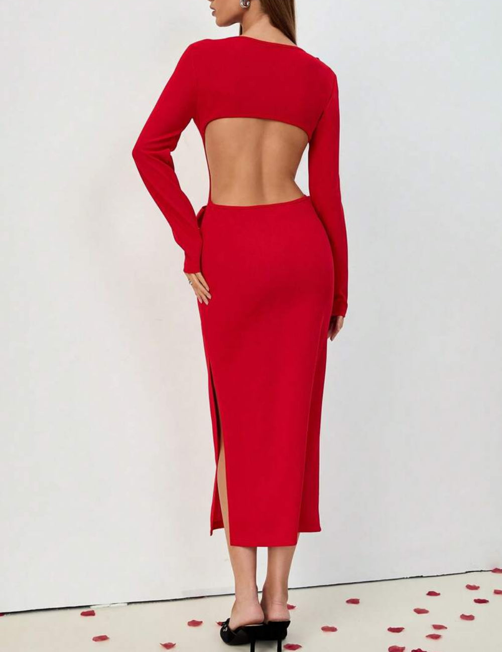 Shein maxi ruha, piros