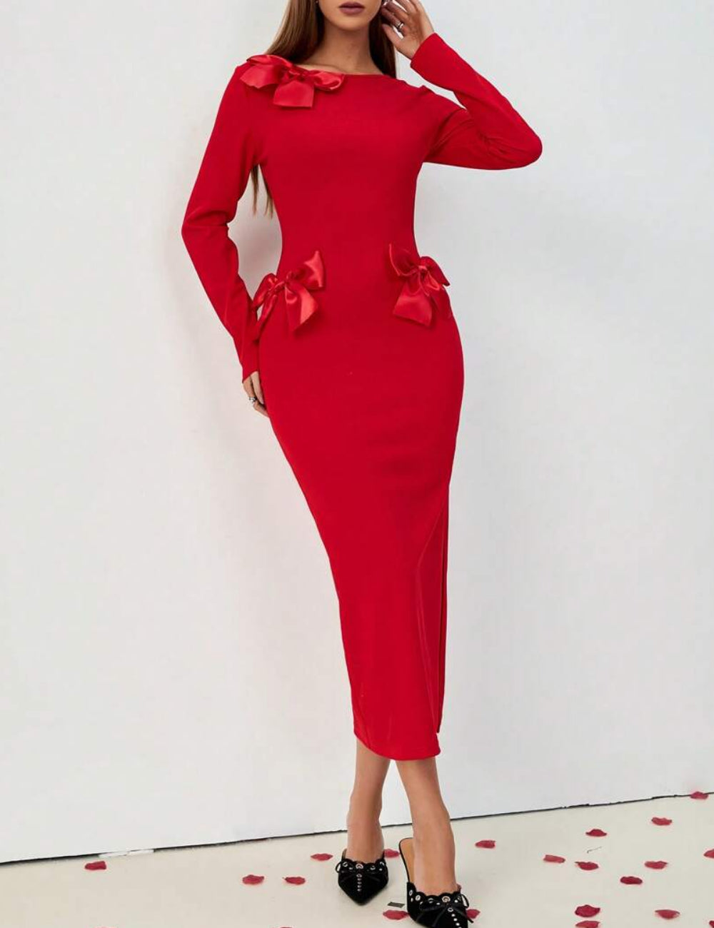 Shein maxi ruha, piros