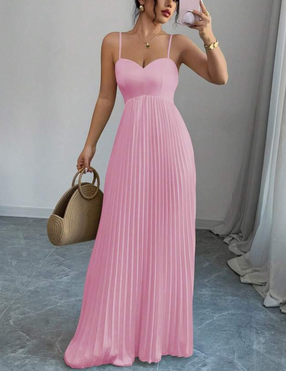 Shein maxi ruha, rózsaszín
