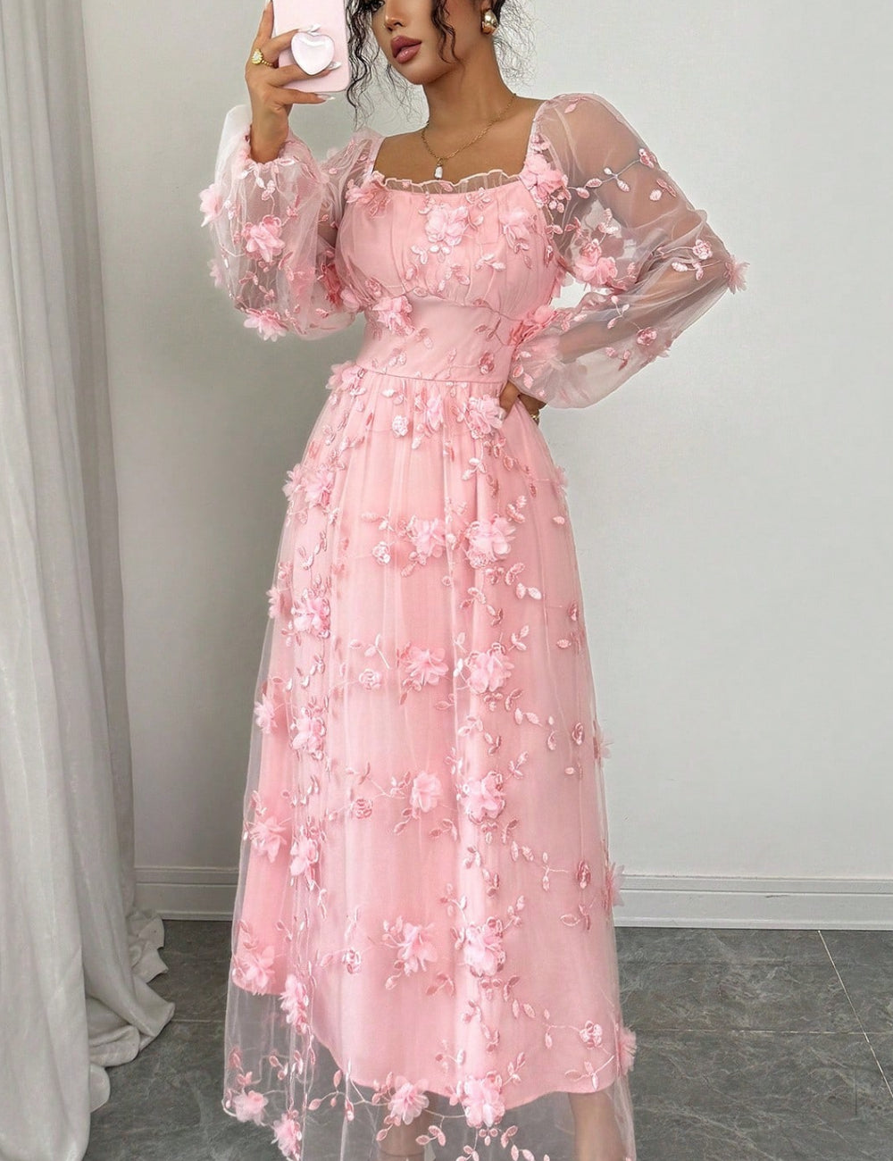 Rochie maxi Shein, roz