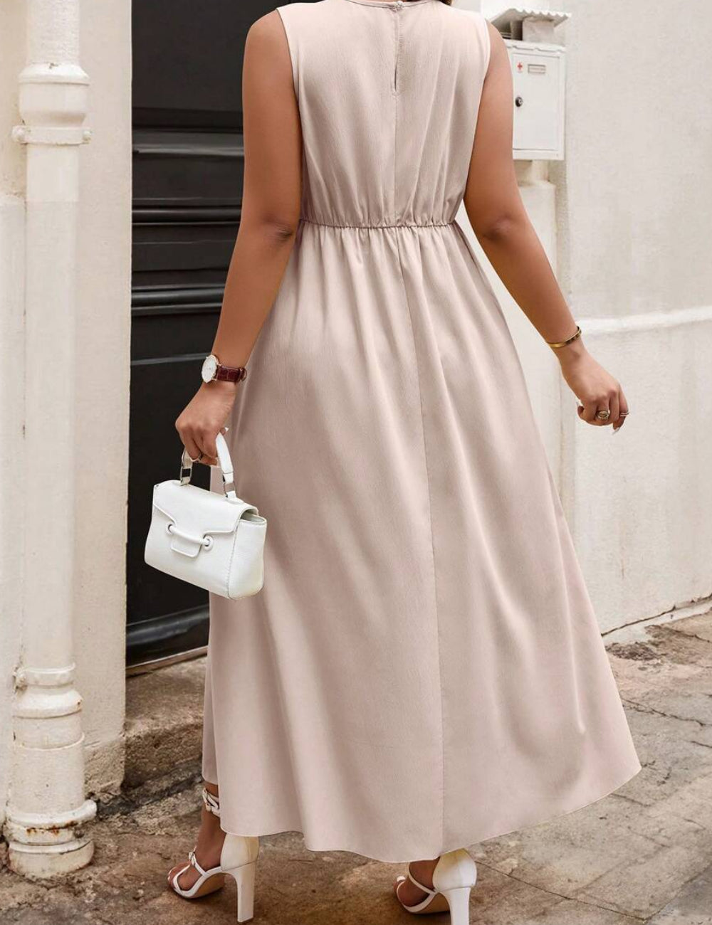 Shein Curve+ maxi ruha, rózsaszín