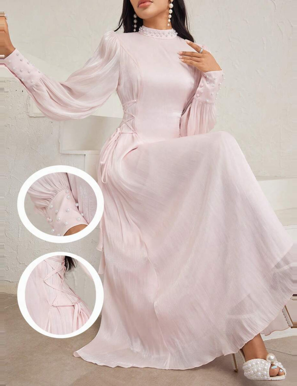 Shein maxi ruha, rózsaszín