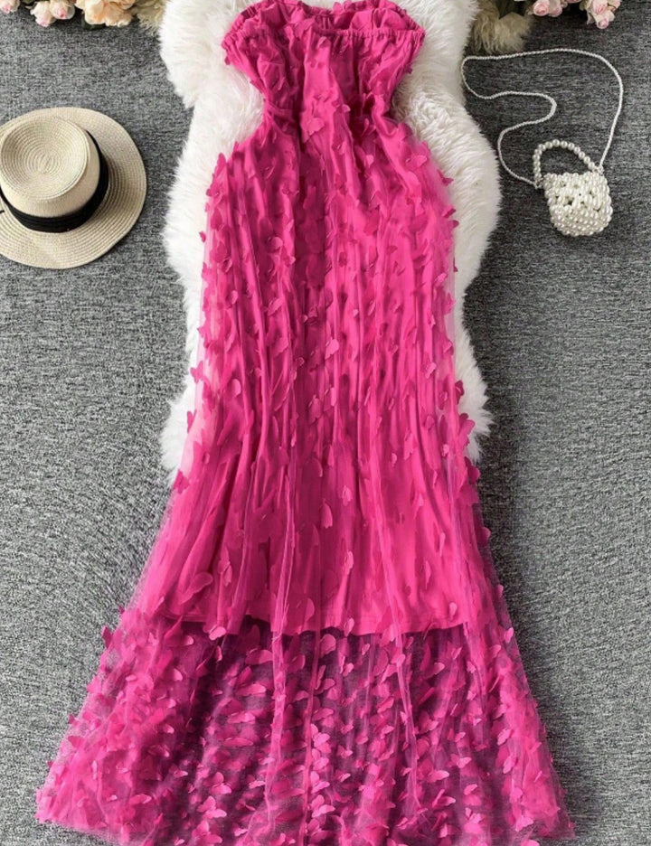 Shein Curve+ maxi ruha, rózsaszín