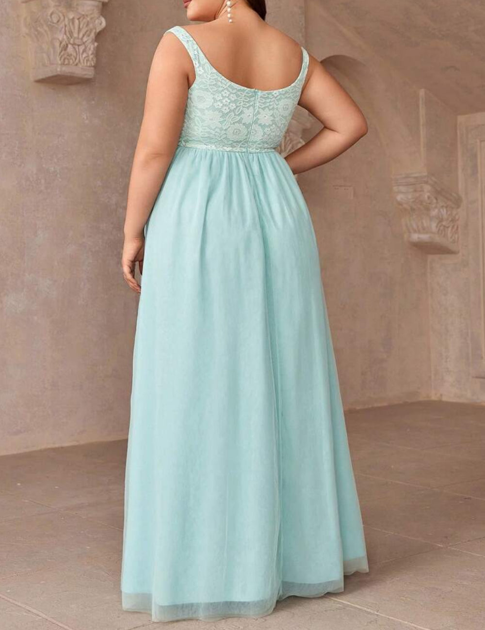 Shein Curve+ maxi ruha, türkiz
