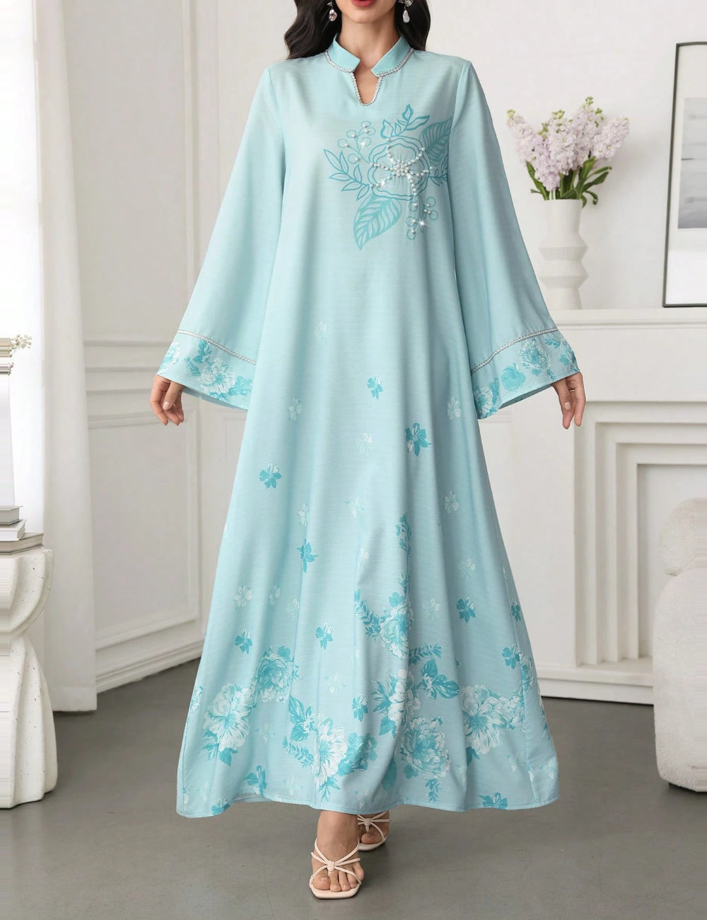 Shein maxi ruha, türkiz