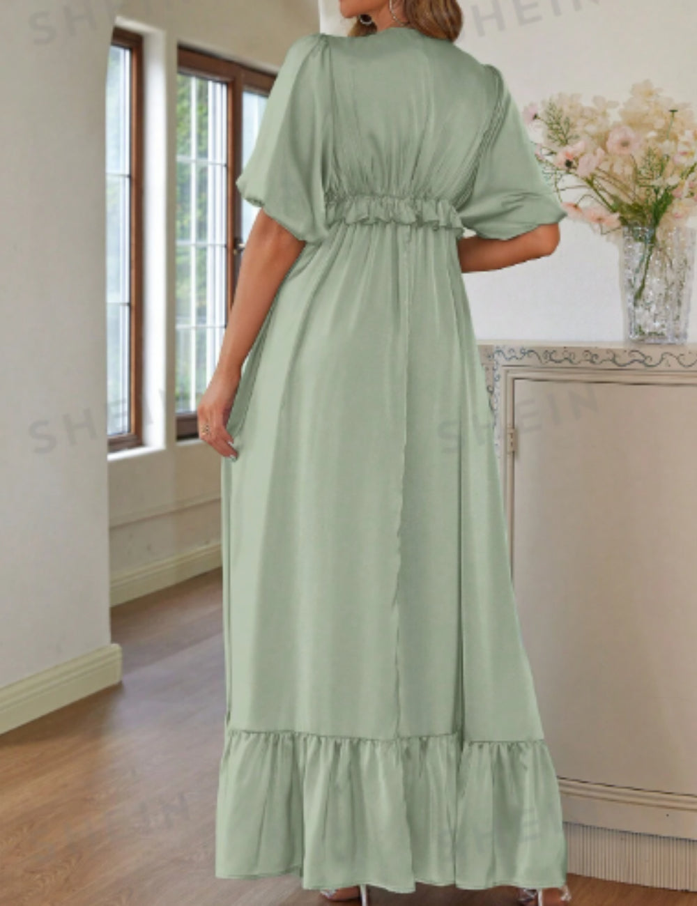 Shein maxi ruha, zöld