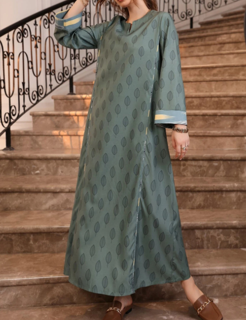 Shein maxi ruha, zöld