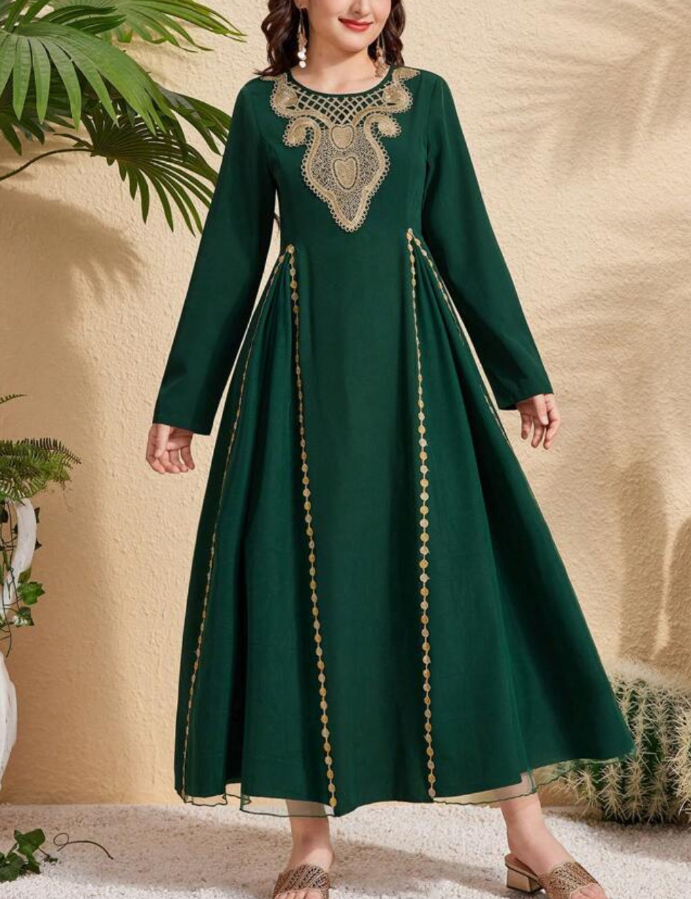 Shein maxi ruha, zöld