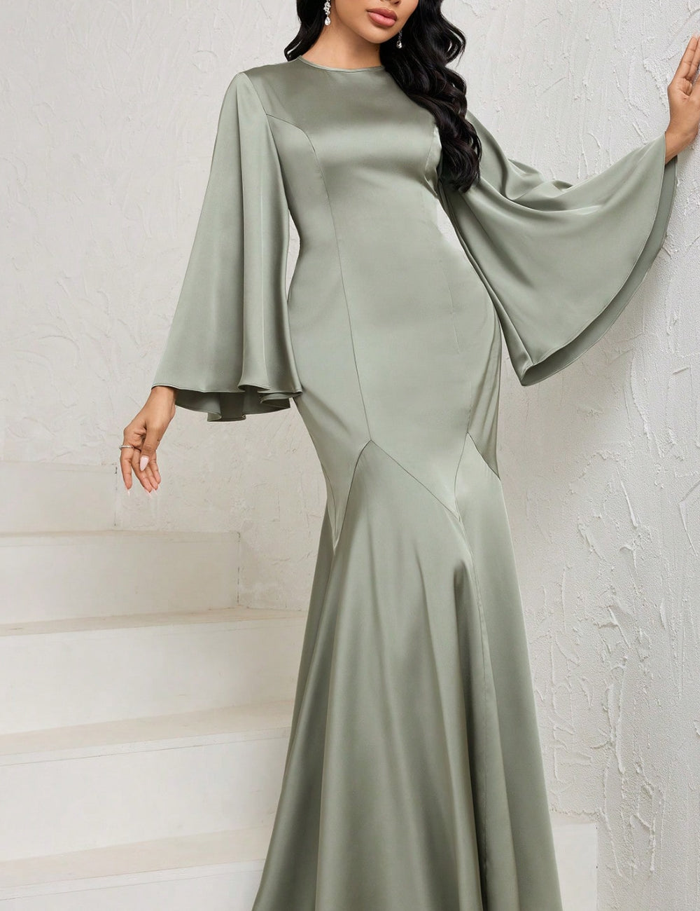 Shein maxi ruha, zöld