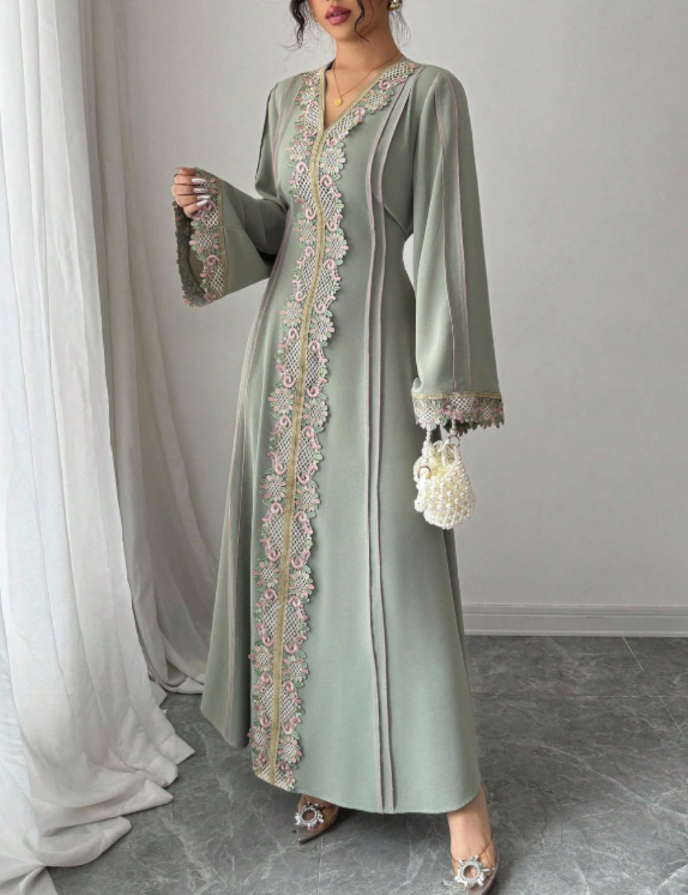 Shein maxi ruha, zöld