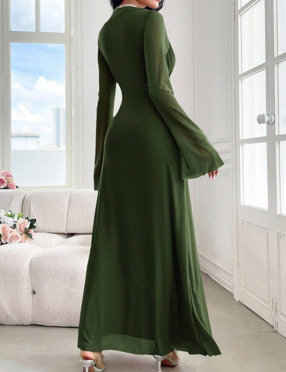 Shein maxi ruha, zöld