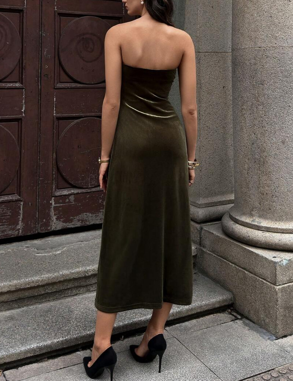 Shein maxi ruha, zöld