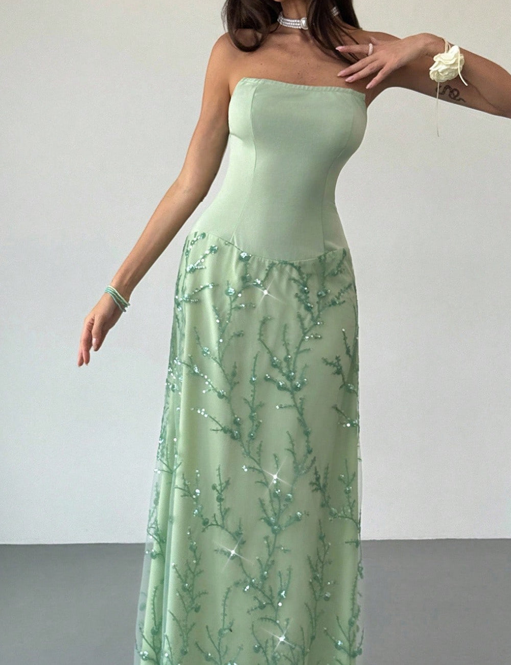 Shein maxi ruha, zöld
