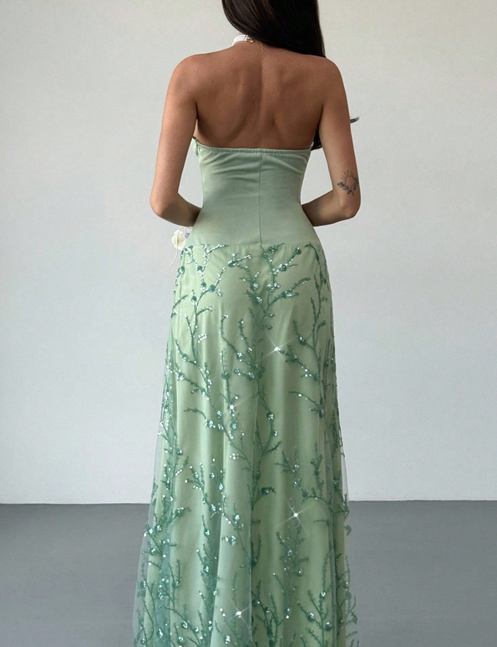 Shein maxi ruha, zöld