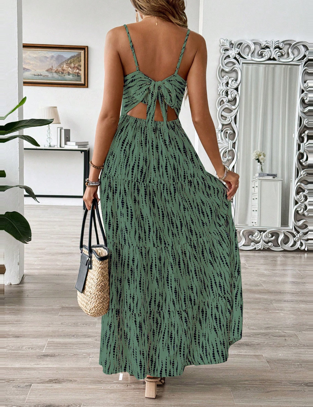 Shein maxi ruha, zöld
