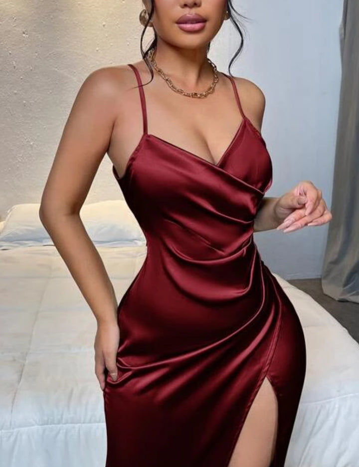 Shein maxi ruha, bordó