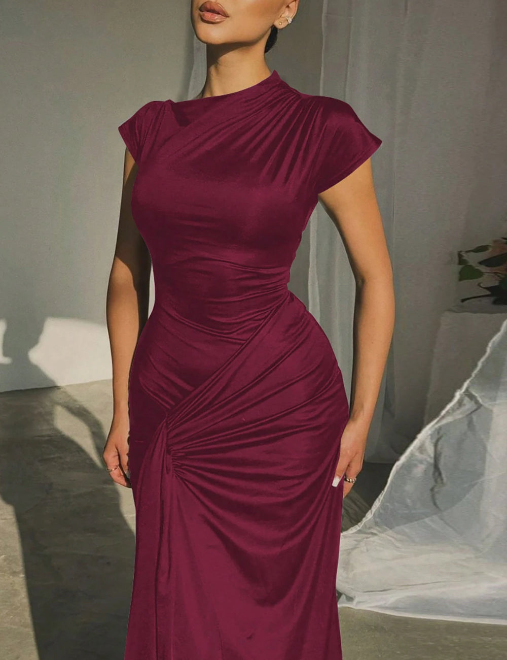 Shein maxi ruha, bordó
