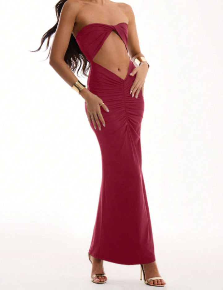 Shein MUSERA maxi ruha, bordó