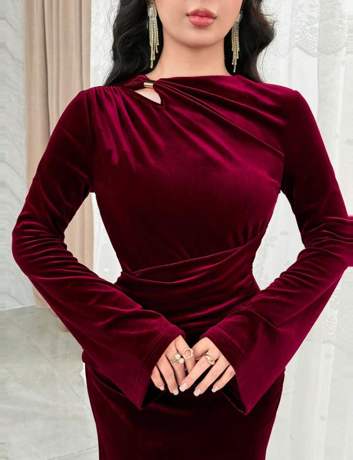 Shein maxi ruha, bordó