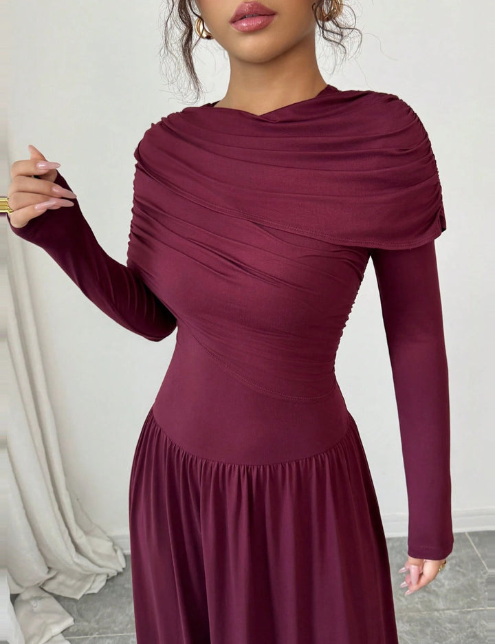 Shein maxi ruha, bordó