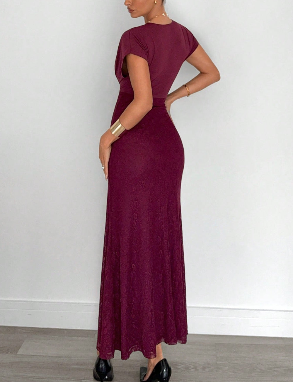 Shein maxi ruha, bordó