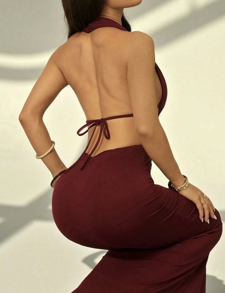 Shein maxi ruha, bordó