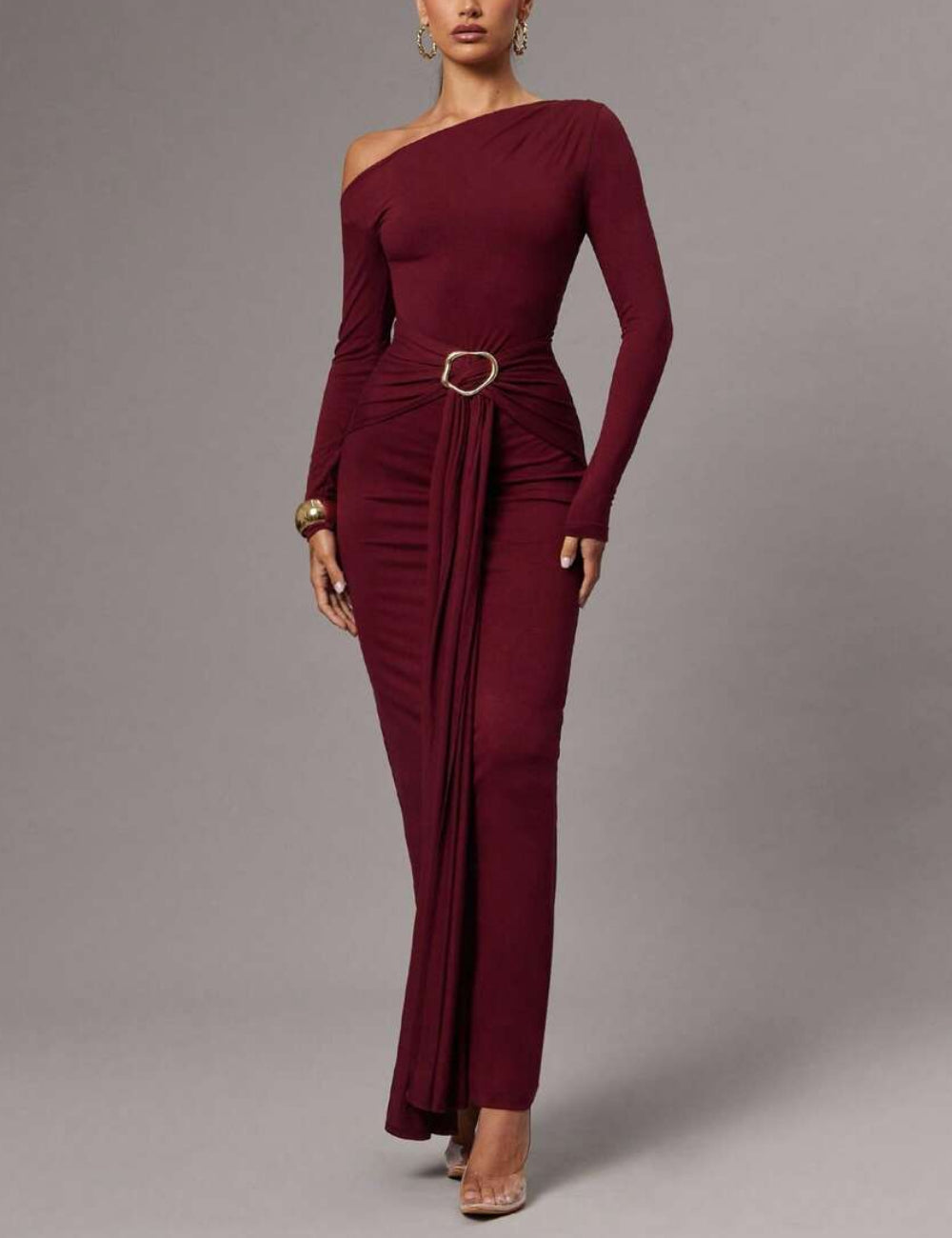 Shein maxi dress, burgundy